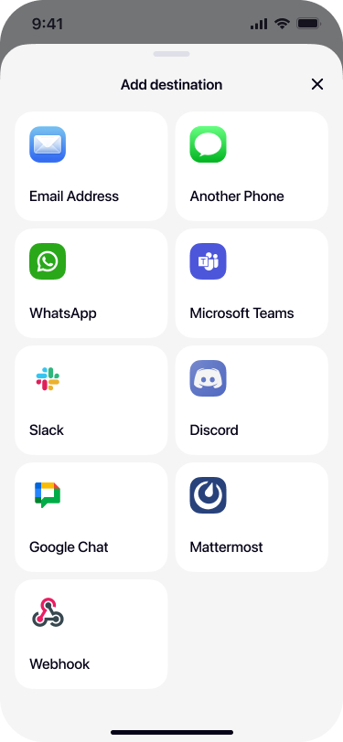 Selecting Google Chat as SMS destination in Re:Text iPhone app